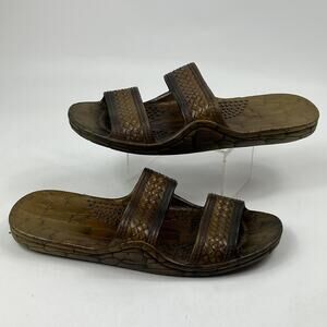 Imperial Sandals Hawaii Mens Slide Sandals Size 10 Brown Double Strap Vintage